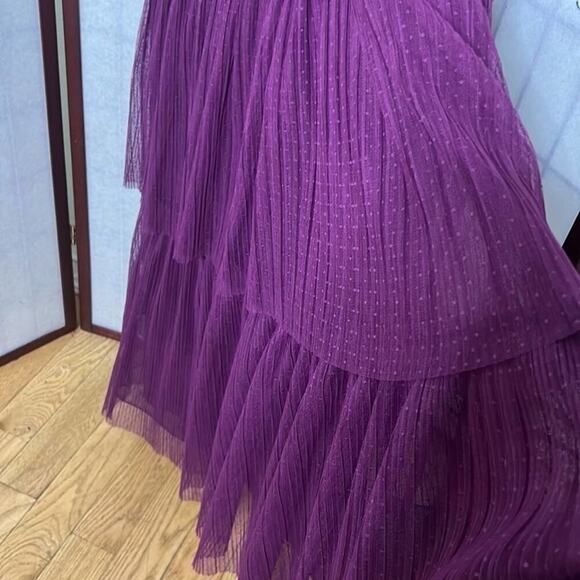 NWT BCBGMAXARAZIA TIERED RUFFLE TULLE MAXI DRESS SIZE S - Picture 5 of 13
